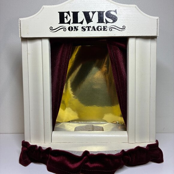 Elvis Presley On Stage White With Red Curtain Holds A Mini McCormick Decanter - Picture 1 of 7